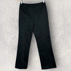 Lafayette 148 Black Straight Leg Trouser Dress Pants Size 4 Petite Stretch Women
